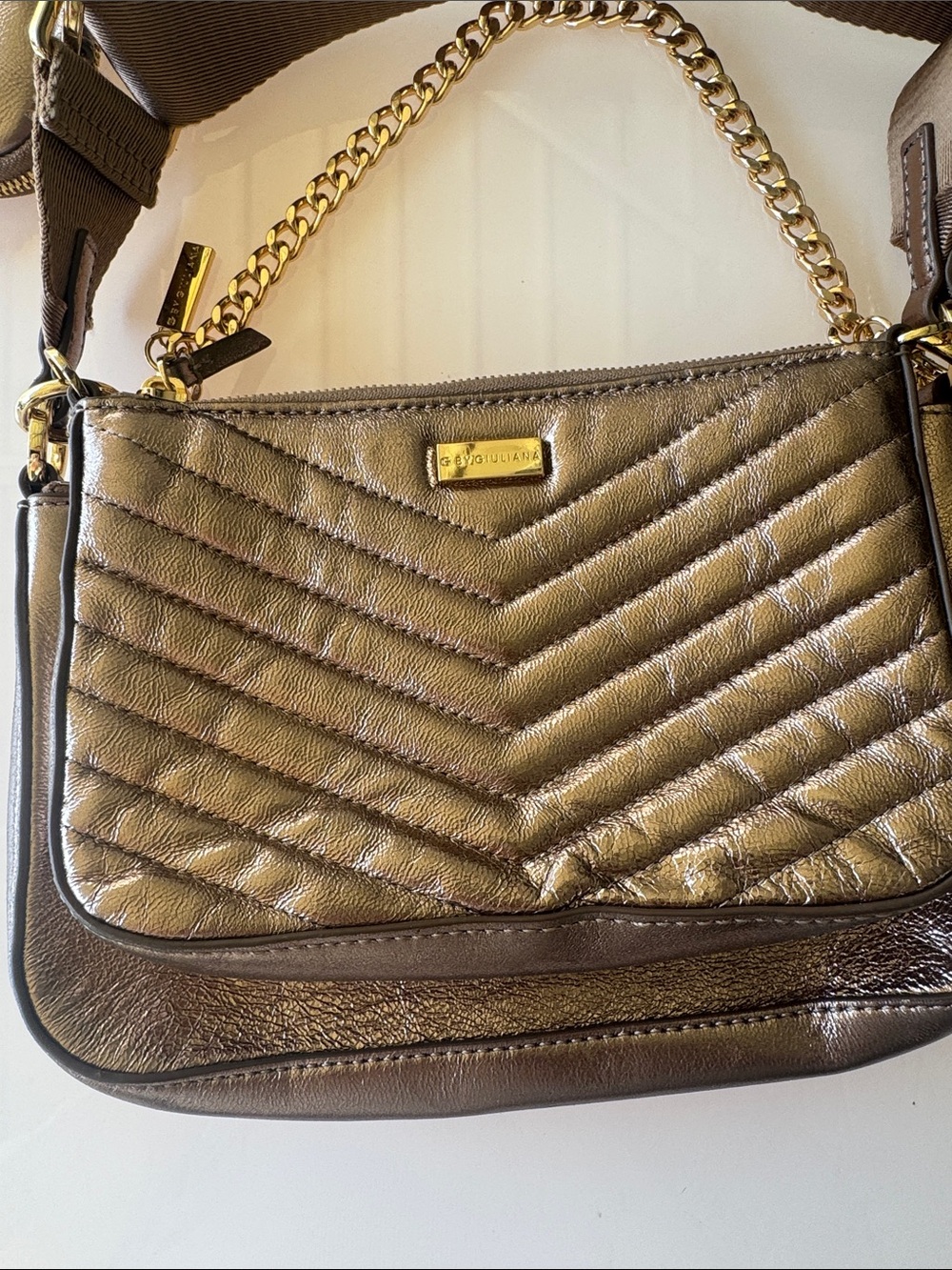 THREE BAGS!!! G by Giuliana Metallic Bronze Multiset Crossbody-Shoulder-Pouch - Picture 3 of 11